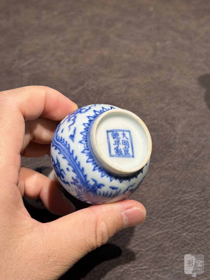 清康熙 青花双凤纹胆瓶、蒜头瓶 - 图14